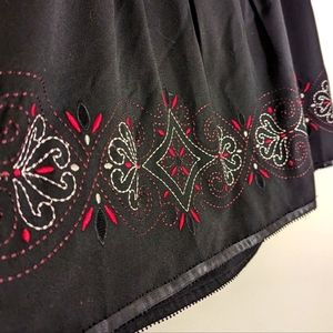 LOFT Sz 8 Mid Length Black Pleated Skirt